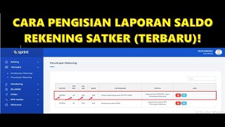 CARA PENGISIAN LAPORAN SALDO REKENING SATKER (TERBARU)