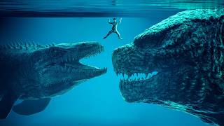 Supermive Godzilla Saves Man From Mosasaurus