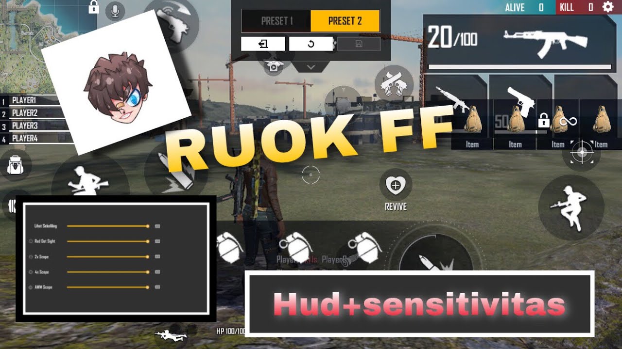 Ruok ff custom hud+sensitivitas👽🇮🇩[vonzz 16]🇮🇩 YouTube
