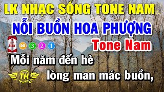 Karaoke Liên Khúc Nhạc Trữ Tình Bolero Tone Nam | Nỗi Buồn Hoa Phượng - Chuyện Giàn Thiên Lý