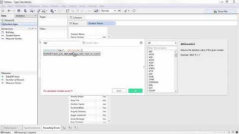 Tableau Training & Tutorials   08 11 Calculations   Type Calculations