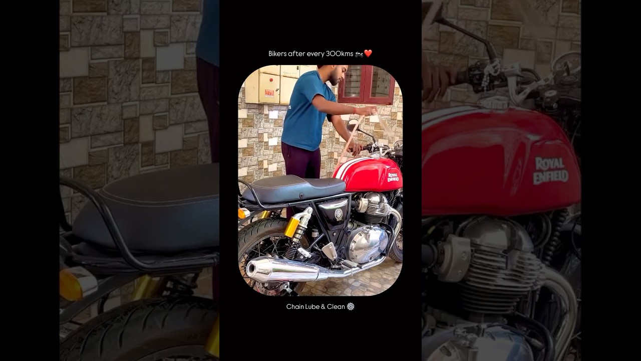 Taking care of GT 650, chain lubing 🔥♥️ 