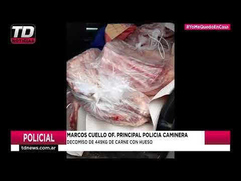 MARCOS CUELLO DECOMISO DE 449KG DE CARNA CON HUESO 21 12 20