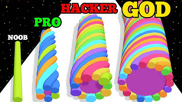 Twisty Runner - NOOB vs PRO vs HACKER vs GOD Level Up Gameplay ( Watermelon Run )