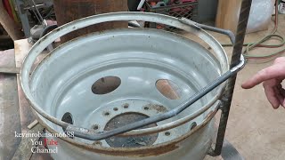 how to build a fire pit from a truck wheel