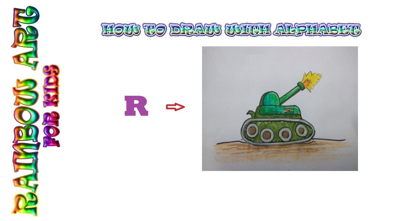 Drawing With Letter : R ||How to Draw with Alphabet ||Easy Drawing for ...