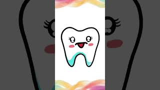 Draw a cute tooth #cartoon #shorts #doodle #easydrawing #cute #drawing #illustration  #art