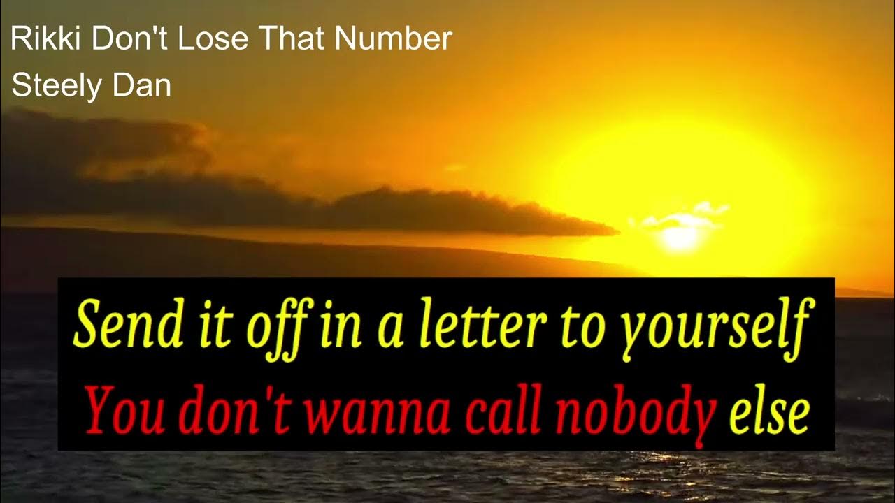 Rikki Don't Lose That Number STEELY DAN karaoke YouTube