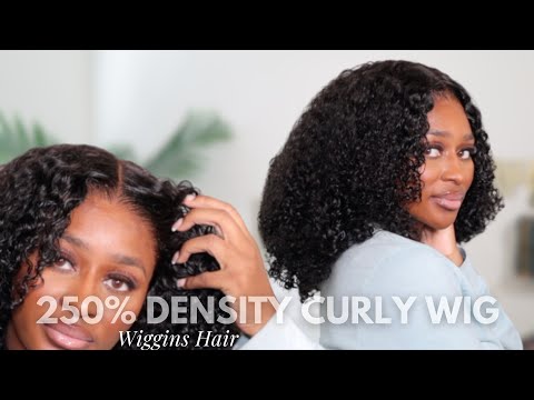 WEAR & GO GLUELESS CURLY WIG FOR BEGINNERS | Wiggins Hair 250% Density Curly Wig