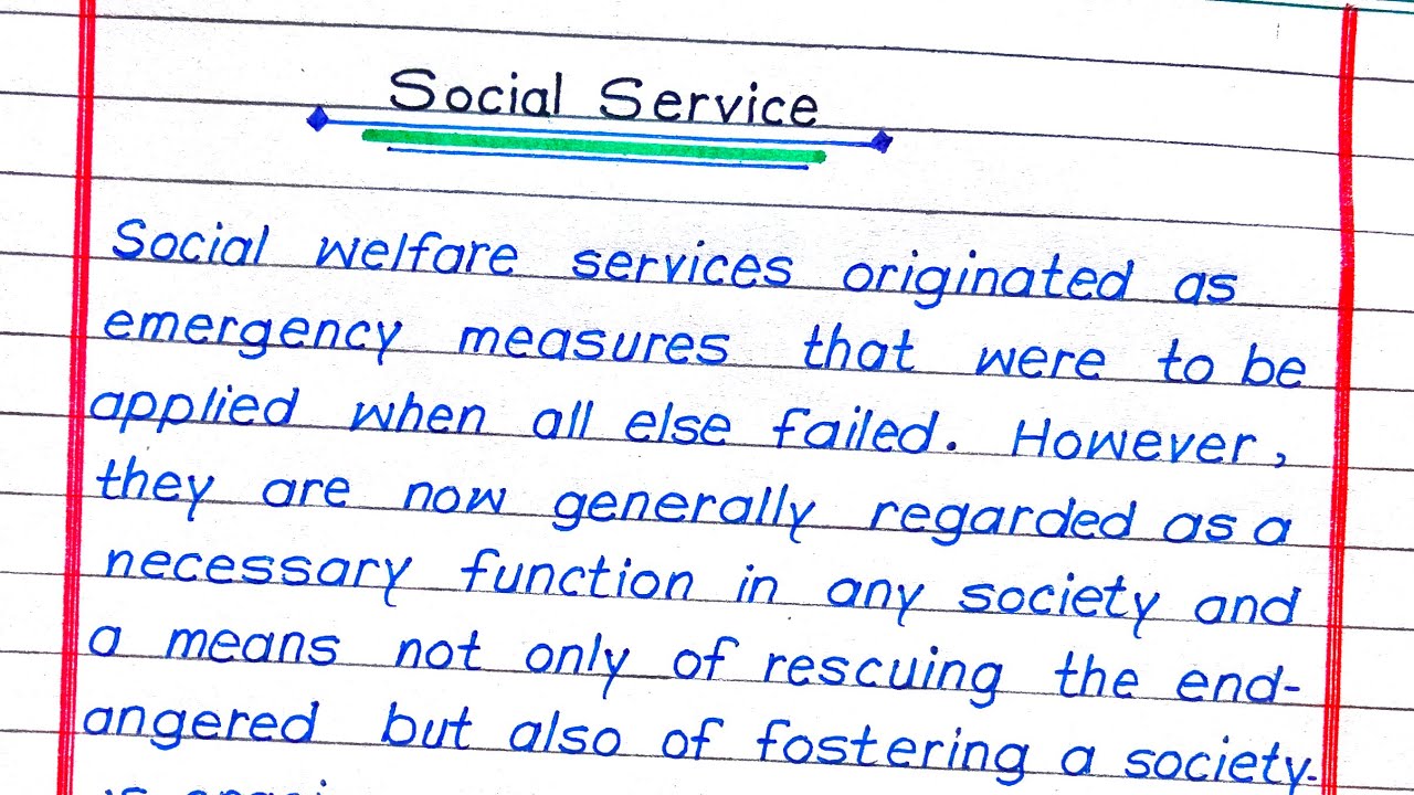 social service essay in English | social service | what is social work