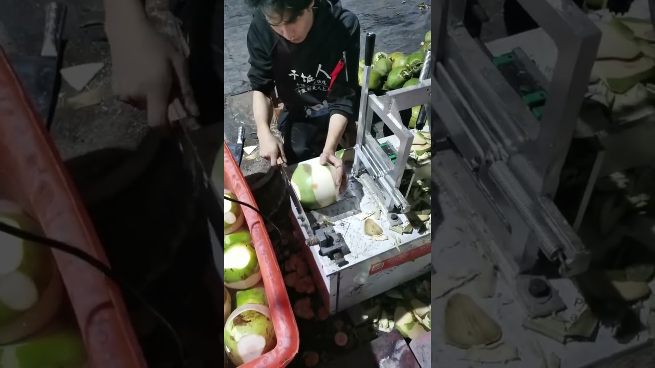 Young Coconut Processing | Advanced Green Coconut Peeling Machine 🚀