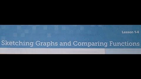 Module 1 Lesson 4 Sketching Graphs and Comparing Functions