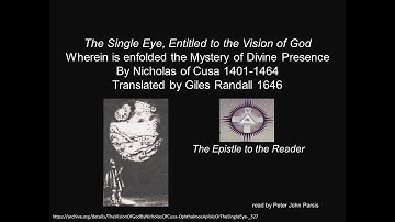 The Vision of God by Nicholas of Cusa Letter to Reader and Preface