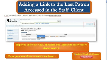 Adding a Link to the Last Patron Accessed in the koha Staff Client | Lib Power Tech