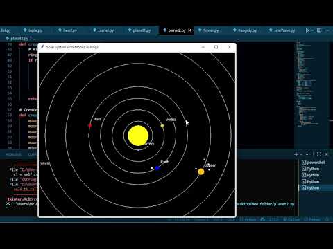 Make Solar System using by Python code || subscribe this channel ||