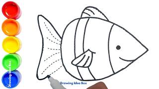 Drawing Colorful Fish 🌈🐠 | Fun Rainbow Fish Drawing Ideas for Kids