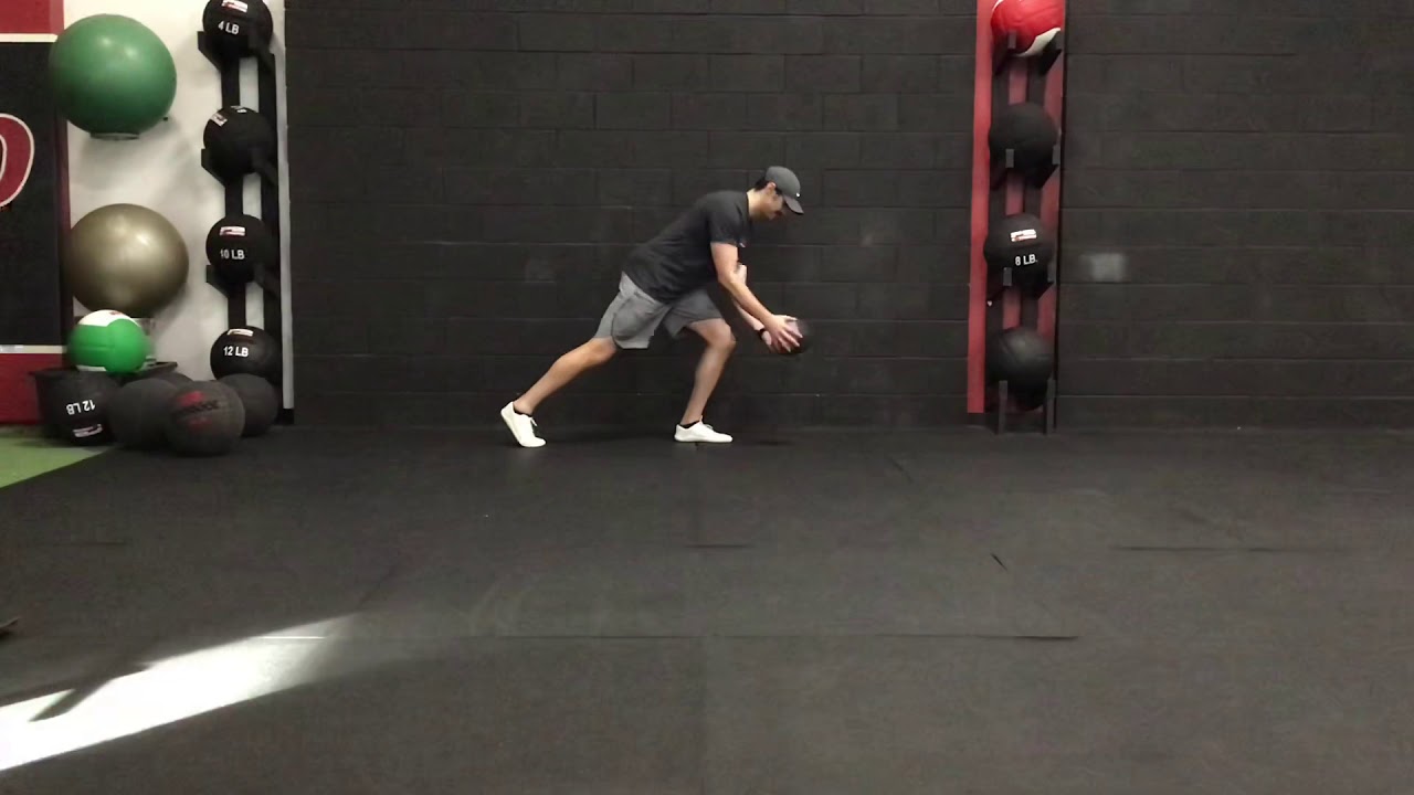 Split Stance Anti-rotation wall ball - YouTube