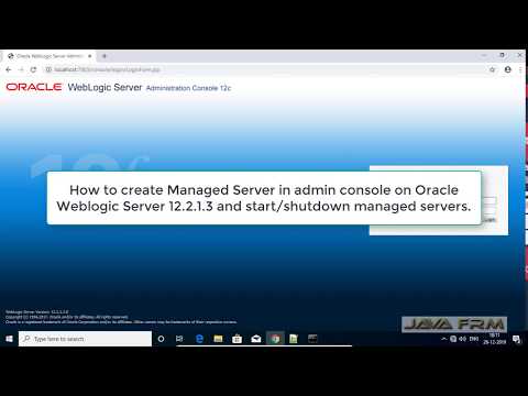 Video: Cum pornesc consola de administrare Oracle WebLogic?