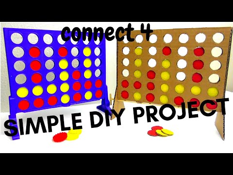 How to make simple game "connect 4" from cardboard at home!