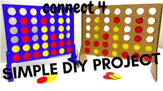 How to make simple game "connect 4" from cardboard at home!
