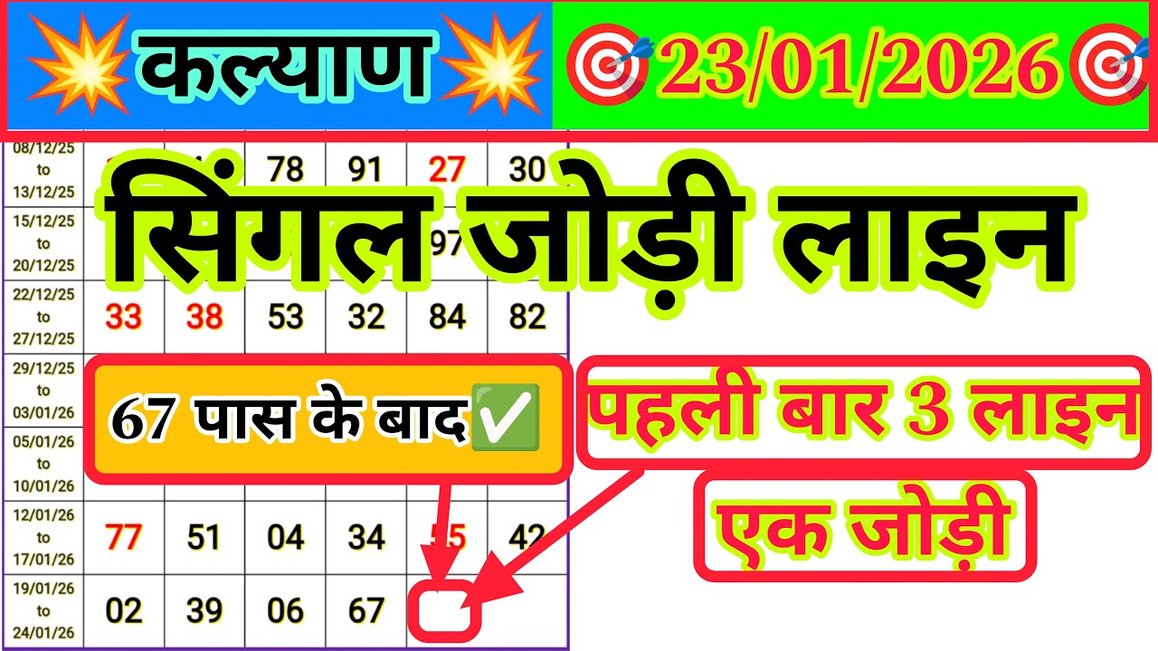 कल्याण टेबल ट्रिक एक्सप्लेन /23/01/2026/Kalyan tabal trick explain today/kalyan live video