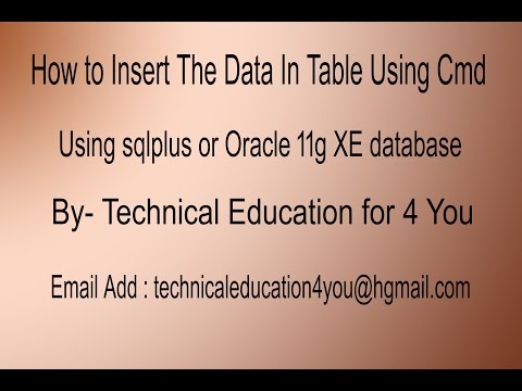 How To Insert data in Table Oracle Database Using Sqlplus [Hindi/Urdu].