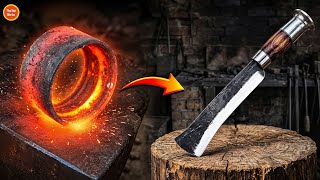 Rusty Scrap Metal Forged into a Knife 🔥🔪