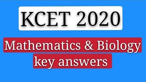 KCET mathematics key answers 2020
