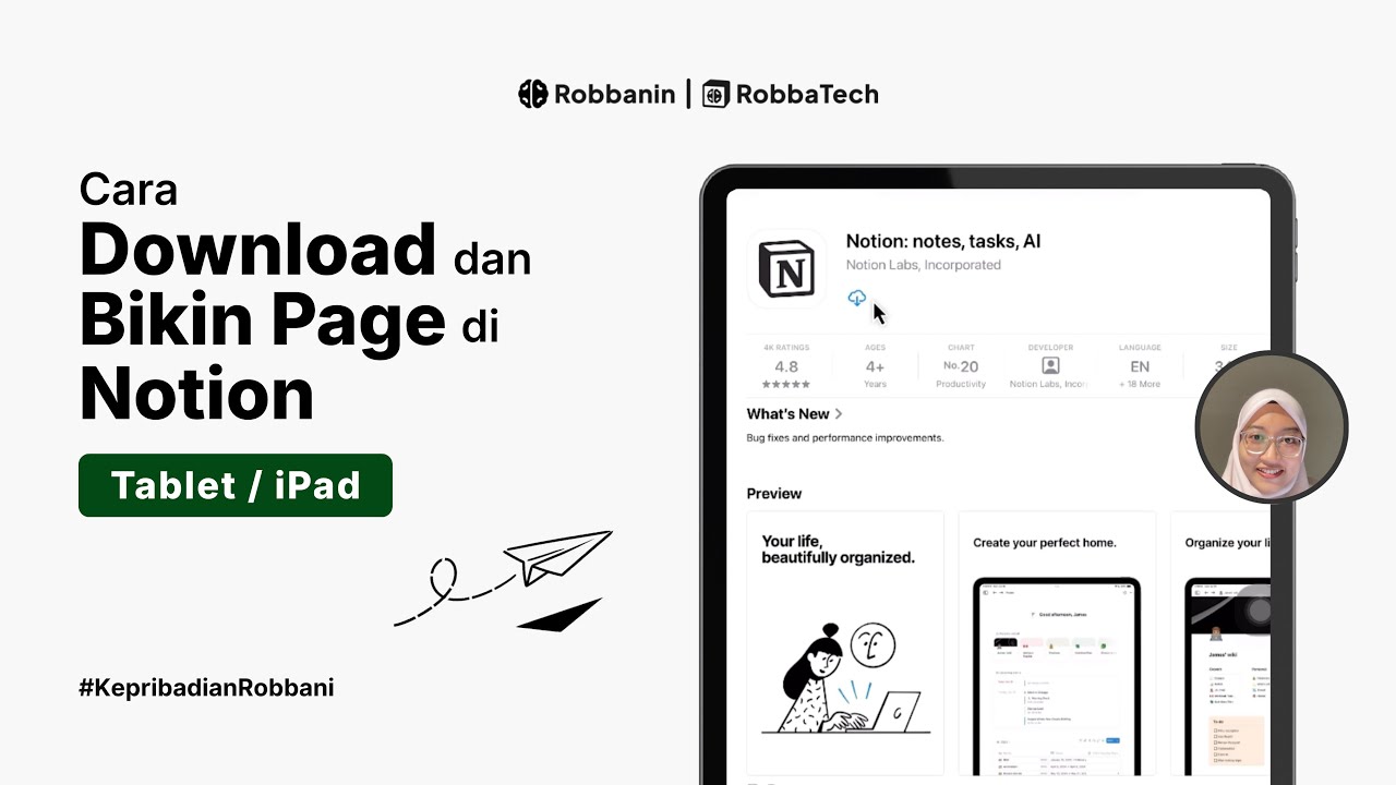 Cara Download dan Bikin Page Notion di iPad / tablet 