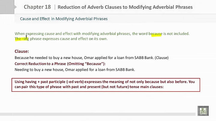 Reduction of adverb clauses to modifying adverbial phrases là gì năm 2024