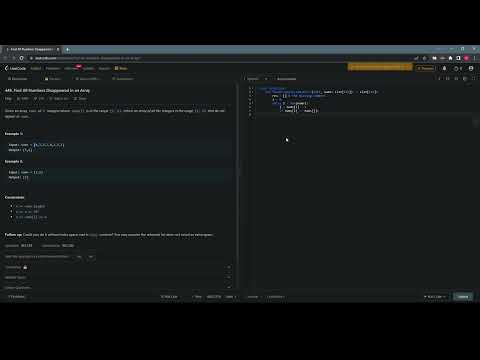 Leetcode Question 448: Find All Numbers Disappeared in an Array