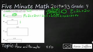 4th Grade STAAR Practice Area and Perimeter (4.5D - #9)