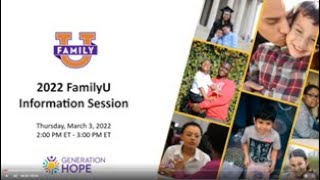 FamilyU  Information Session - 2022