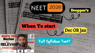 NEET 2026 Prep: 📒The Perfect Time 🕗to Begin Full Syllabus Tests! 🚀#neet #pw #allen #yakeen2 