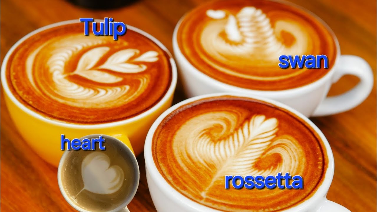 4 TYPES OF LATTE ART,  