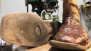 Lucchese Ostrich Boots Resole #luccheseboots #westernboots #cowboyboots #cowgirlboots #bootrepair