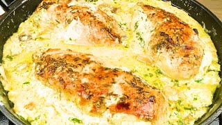 Курица с грибами в сливочном соусе | Chicken with mushroomsin creamy sauce