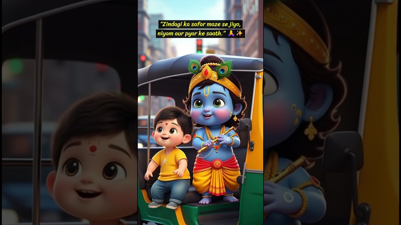 🛺 Krishna Ke Saath City Auto Ride | Fun Kids Bhakti 💛🚦 