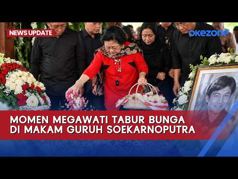 Momen Megawati Tabur Bunga di Pemakaman Guruh, Antar Kepergian Sang Adik