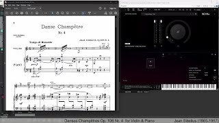 Danses Champêtres Op. 106 Nr. 4  for Violin & Piano Jean Sibelius (DAW & Score)