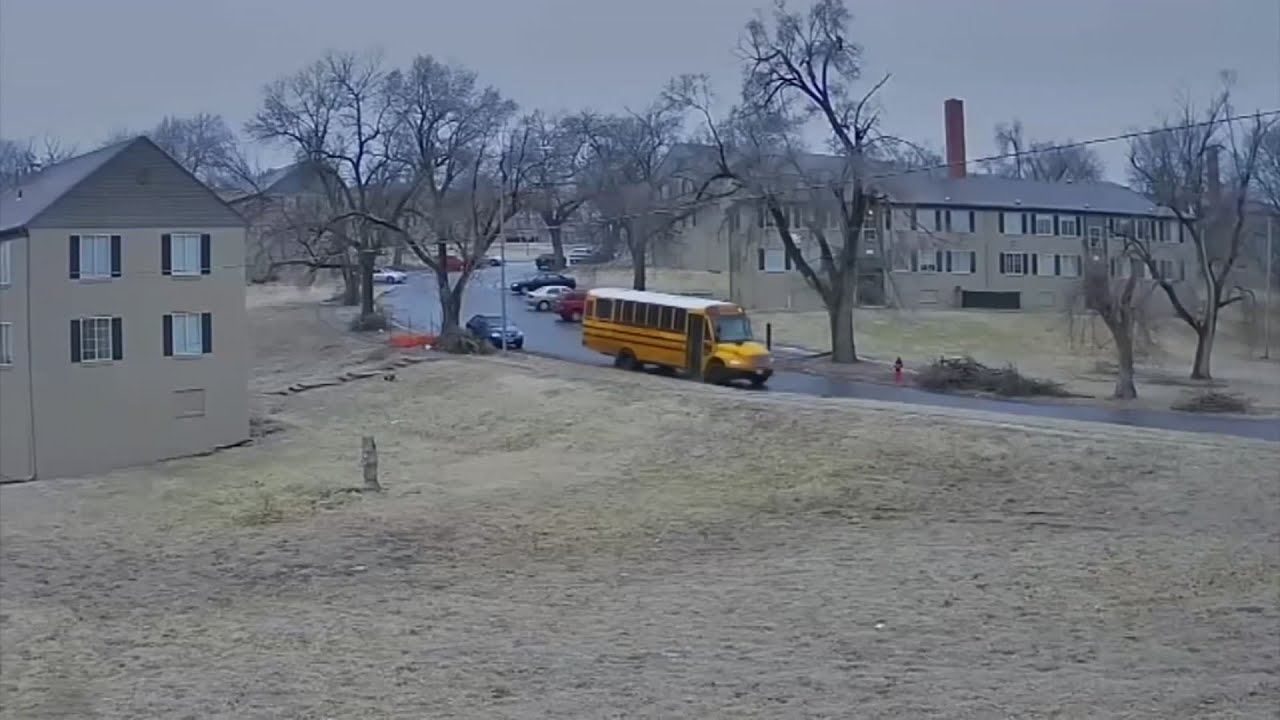 School bus topples on icy Missouri road