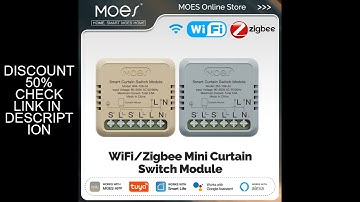 MOES Tuya WiFi/ZigBee Smart Curtain Switch Mini Module For Rocker Reset Switch, App Remote Control W