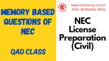 Repeatedly Asked Past Questions Set-03 QAD | NEC License Exam Preparation (Civil)