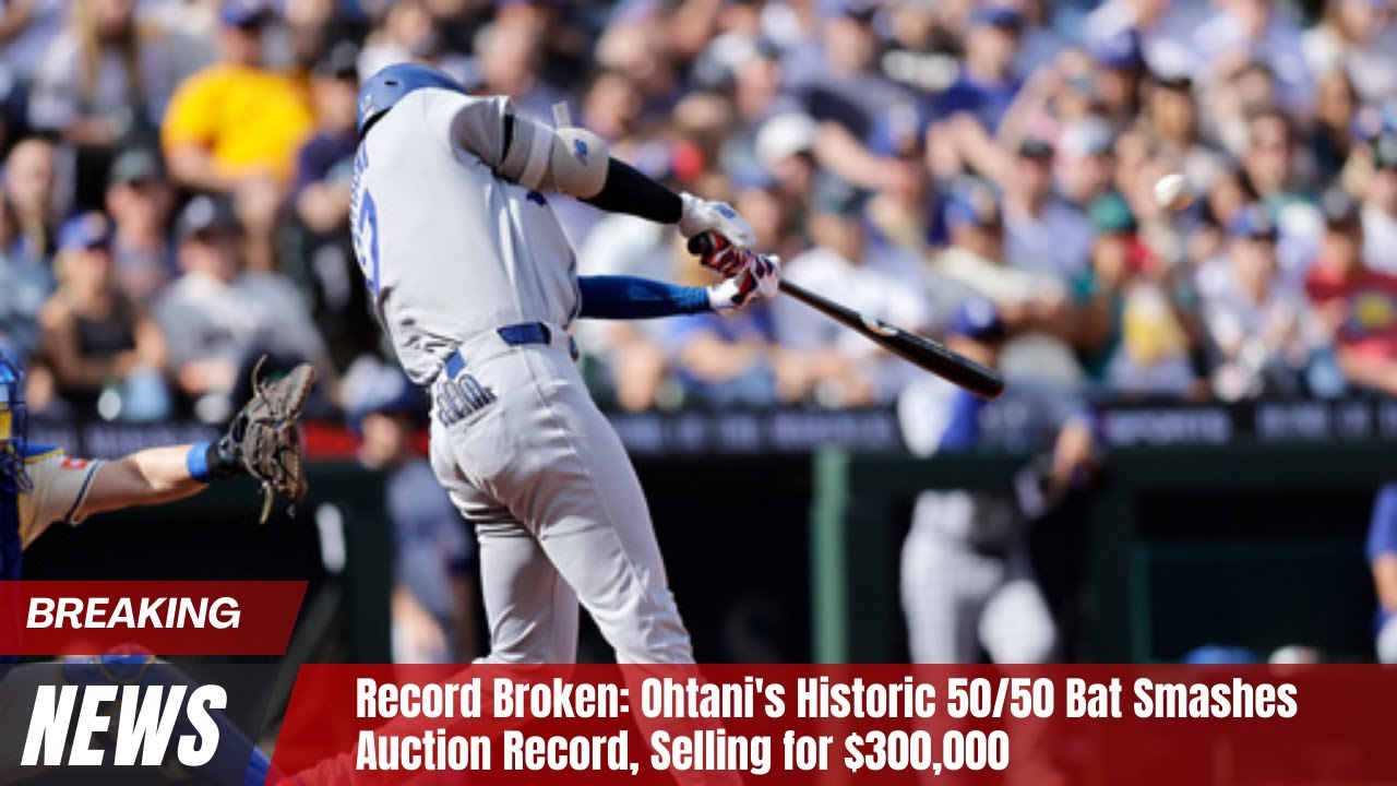 Record Broken: Ohtani's Historic 50/50 Bat Smashes Auction Record, Selling for $300,000 