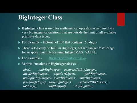 Primitive types,Wrapper class, Big Integer and Big Decimal class