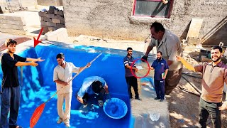 Pool Painting Finished: Habib Family Will Transform an Abandoned Cowshed Farm