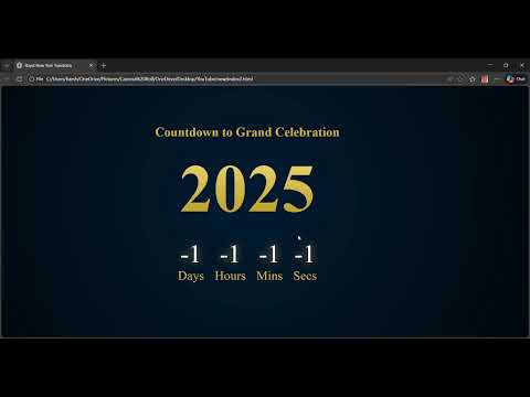 Golden Royal New Year Countdown Website 🎆 | HTML CSS JS Fireworks Animation | codeandcelebrationhub