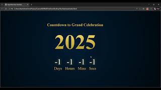 Golden Royal New Year Countdown Website 🎆 | HTML CSS JS Fireworks Animation | codeandcelebrationhub