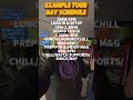 Example Tour Day Schedule #guitartech