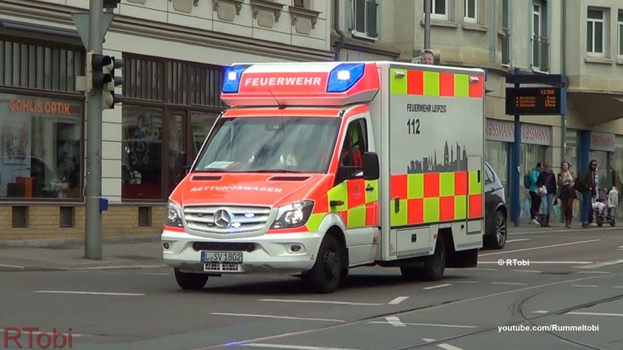 Leipzig BF RTW FW Nord Leipzig fire department ambulance responding